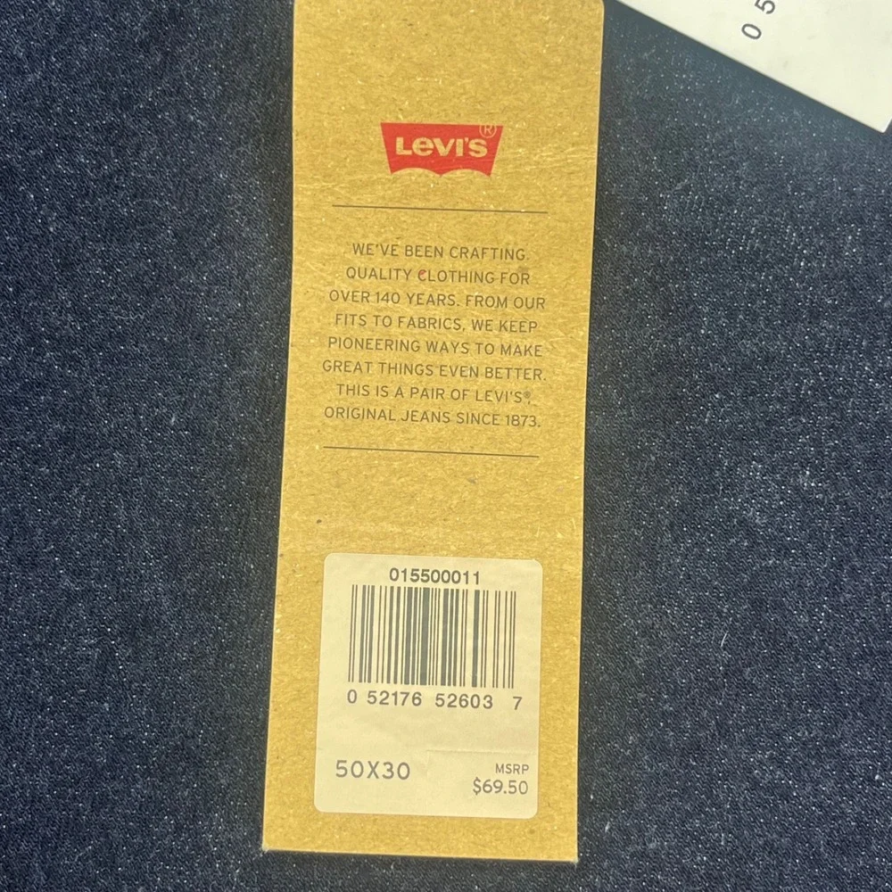 Levi's 550 Big‎ & Tall Relaxed Fit Tapered Leg Jeans Mens 50x30 New Dark Wash
